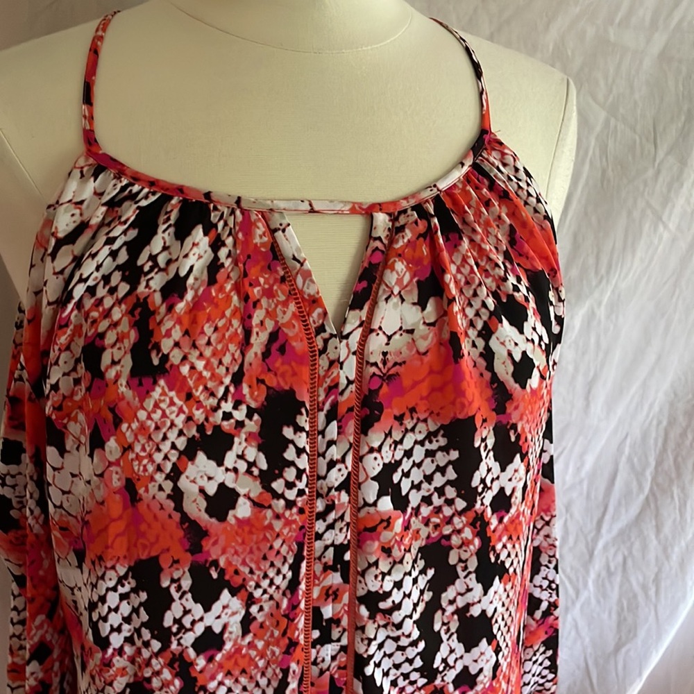 Women’s Top Snake Skin Print sz XL Open Sleeveless Colorful by Worthington